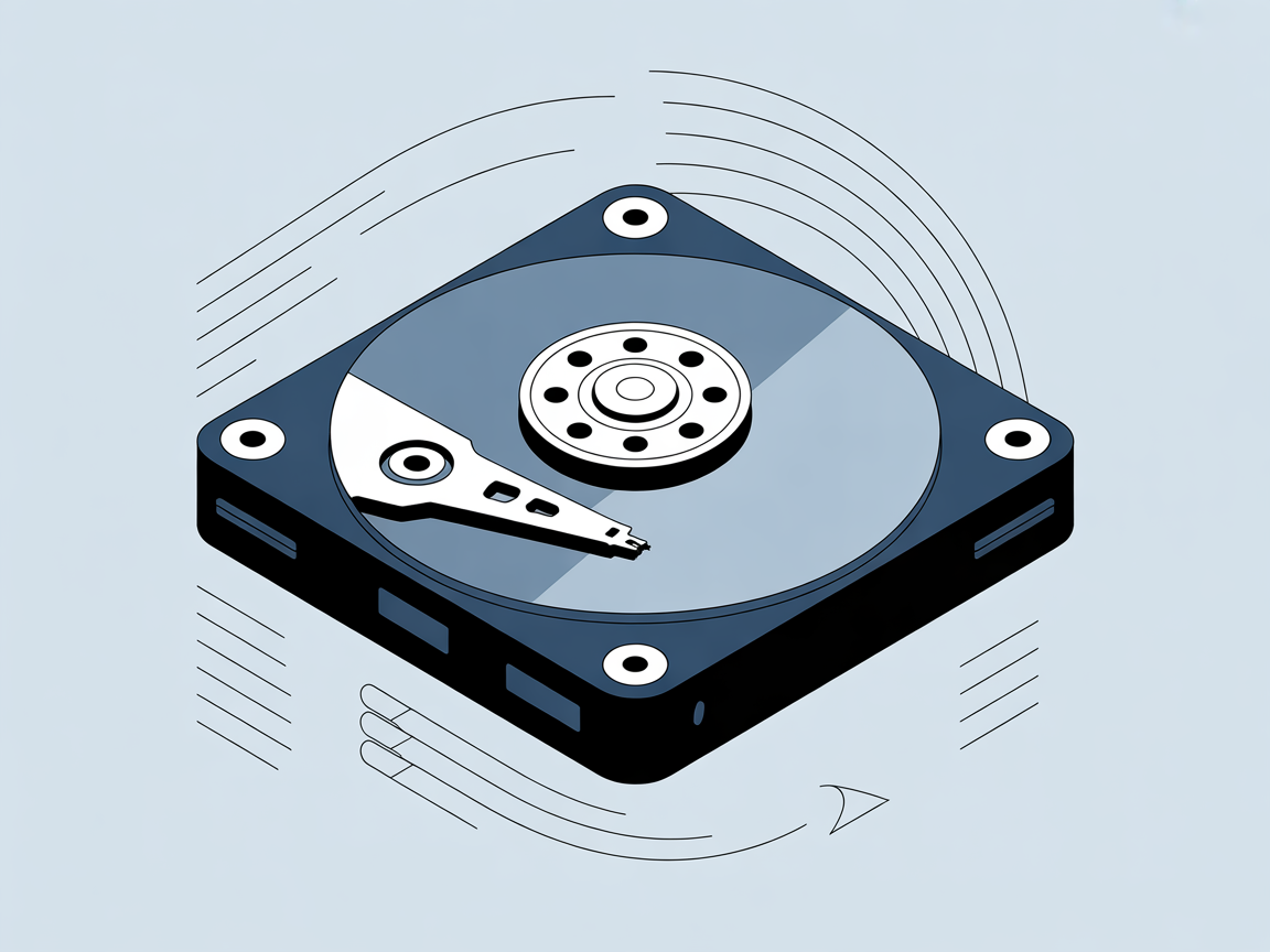 하드디스크 데이터 읽기 쓰기 과정에서 공기 베어링 효과를 보여주는 디지털 인포그래픽 이미지