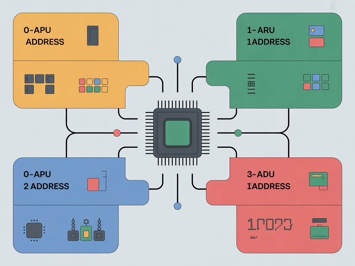 컴퓨터 구조에서 n-주소 명령어의 개념을 보여주는 인포그래픽 이미지