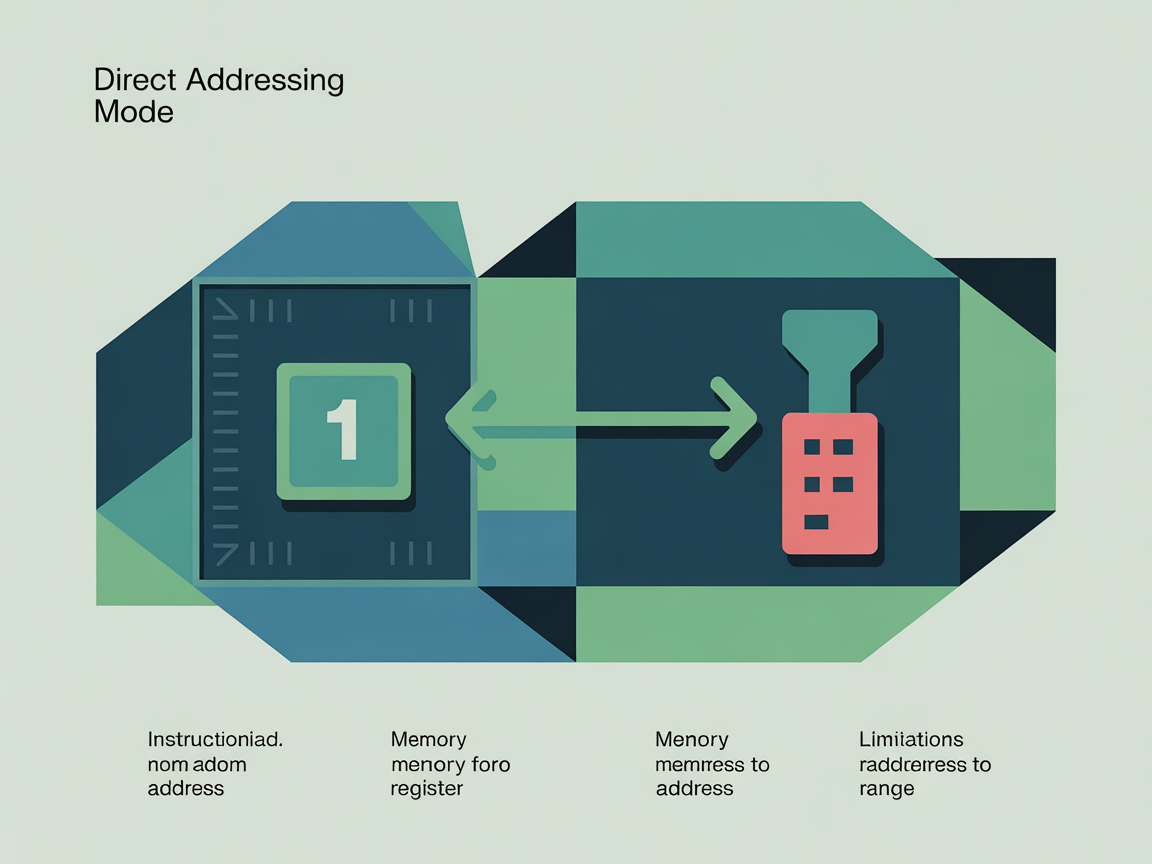 직접 주소 지정 방식을 설명하는 디지털 인포그래픽
