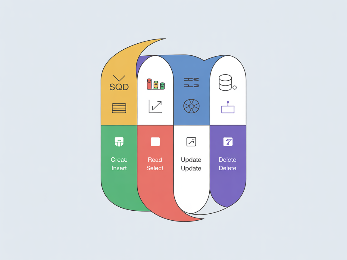SQL 기본 CRUD 연산을 시각적으로 설명하는 이미지