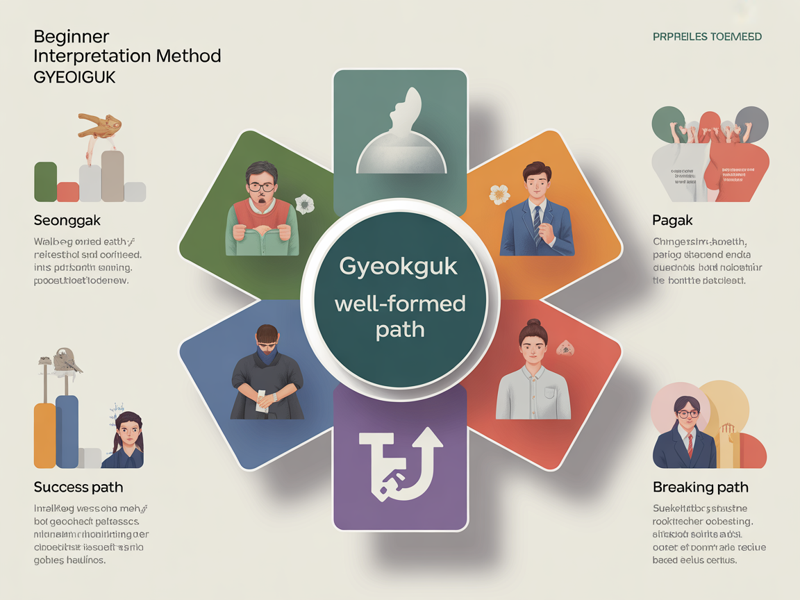 격국 해석 초보자를 위한 성격과 파격 개념을 시각적으로 표현한 현대적 디지털 인포그래픽 이미지