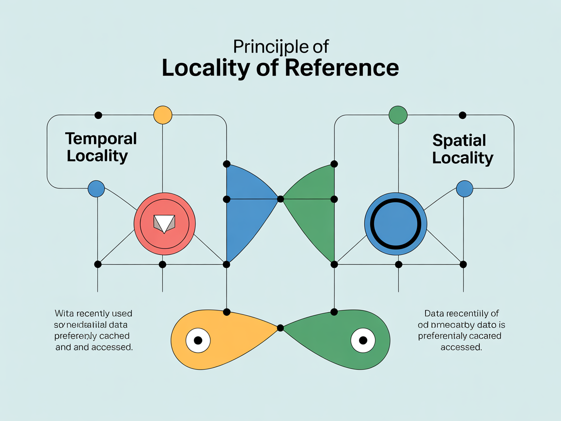 참조의 지역성 원리를 설명하는 현대적 인포그래픽 이미지